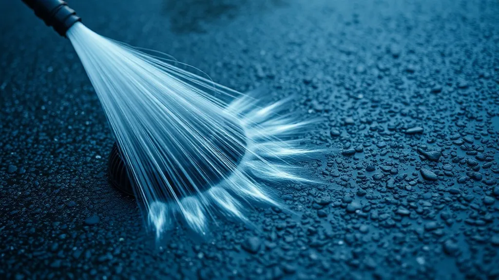 Close up of a professional high pressure water nozzle cleani